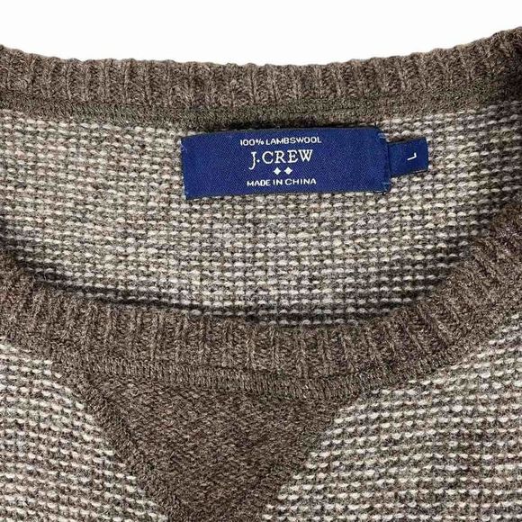 J. Crew Lambswool Waffle knit crew neck knit sweater - Picture 3 of 5